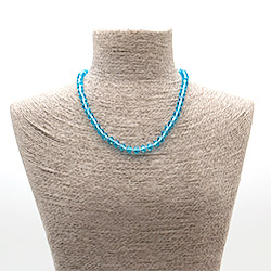 Бусы из циркона синтетического голубого рондоль