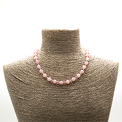 Бусы из кальцита розового 8 мм с цирконом