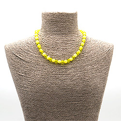 Бусы из кальцита желтого 8 мм с цирконом