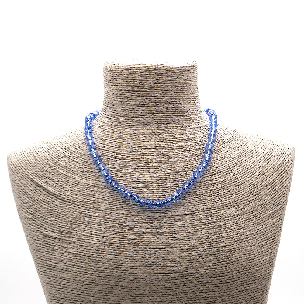 Фото товара бусы из циркона синтетического сиреневого рондоль