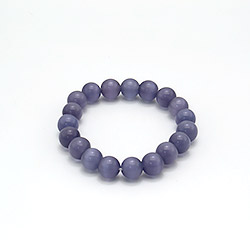 Браслет из кошачьего глаза имитации цвет аметист шар 10 мм