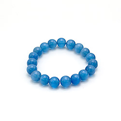 Браслет из кошачьего глаза имитации цвет голубой шар 10 мм