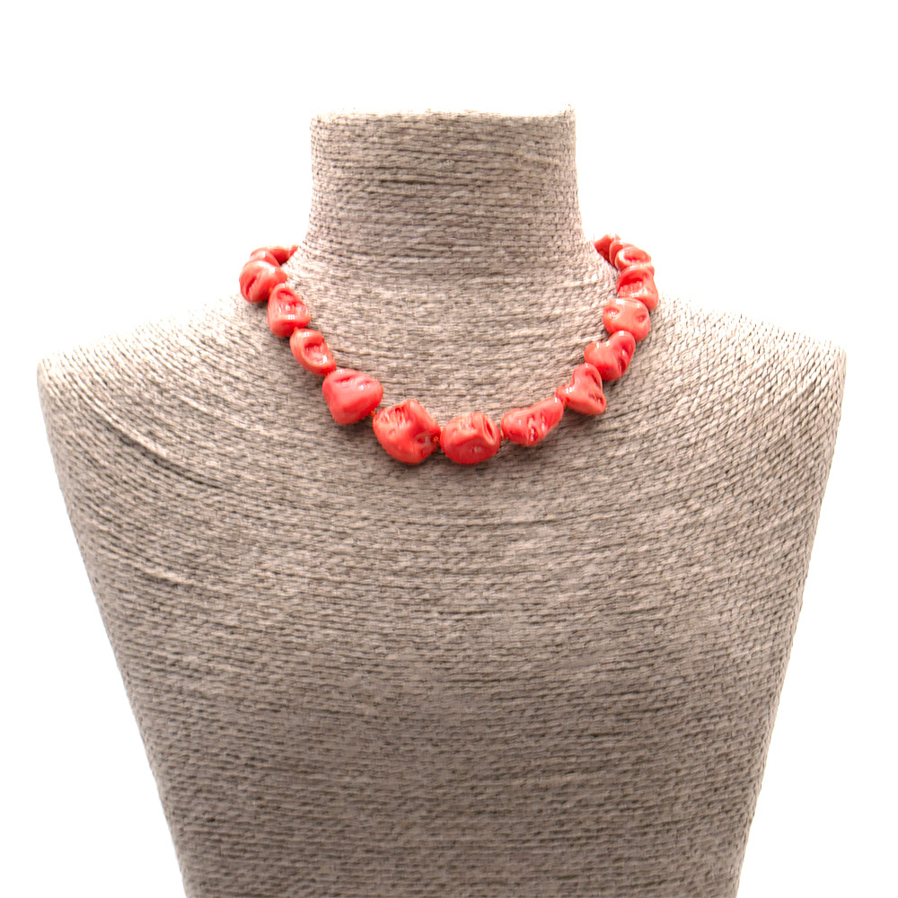 Фото товара бусы из жемчуга майорики барокко цвет морковный 23*15 мм