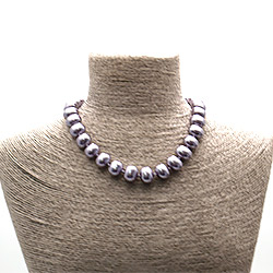 Бусы из майорки цвет серо-сиреневый рондоль 13*14 мм