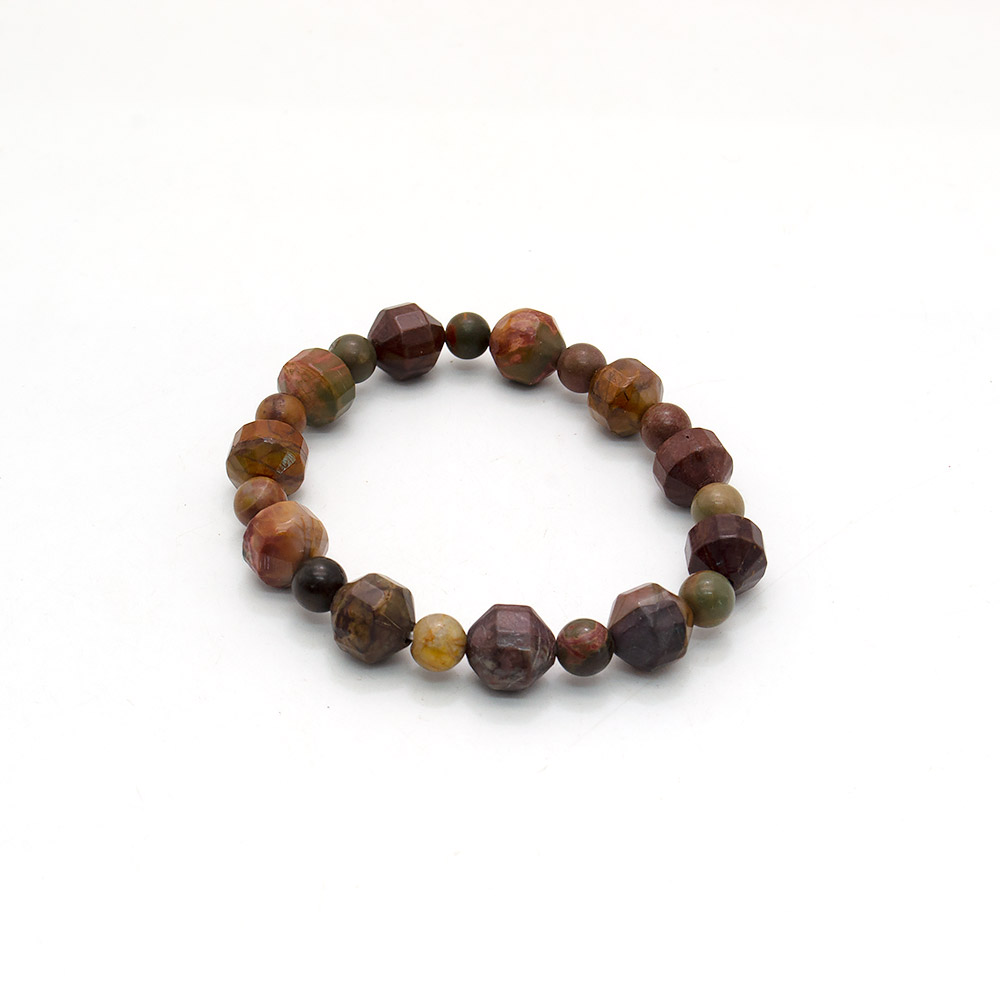 Фото товара браслет из яшмы пикассо биконус 10 мм