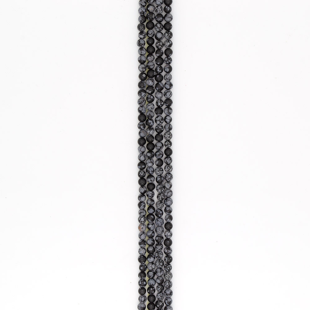 Фото товара обсидиан снежный шар 6.5 мм