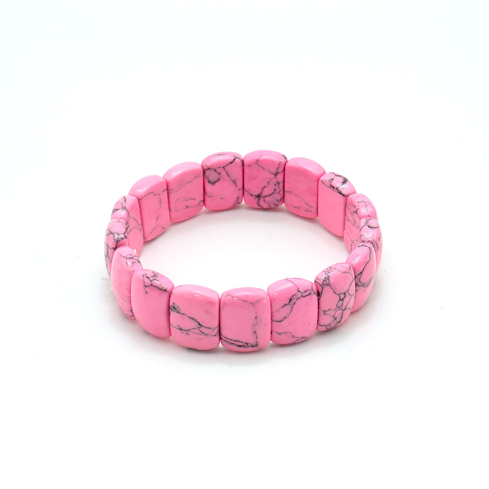 Фото товара браслет из говлита тонированного цвет розовый прямоугольник 15*10 мм