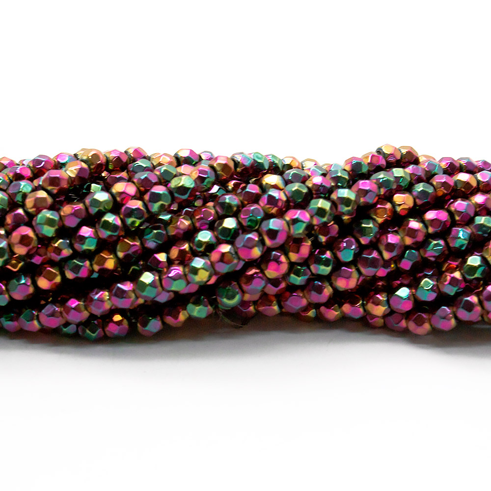 Фото товара гематит цвет розово-желтый шар грань 4 мм