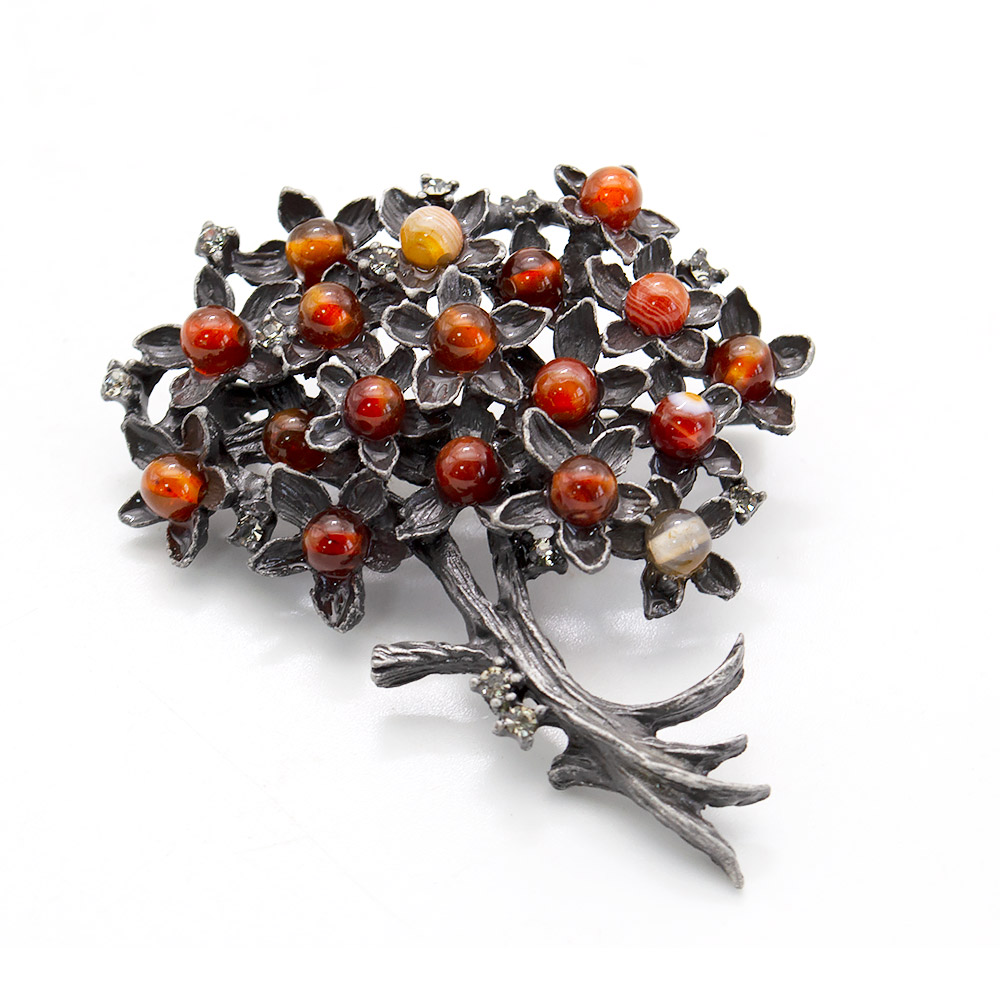 Фото товара брошь "букет малый" сердолик а0156