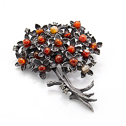 Брошь "Букет малый" сердолик А0156