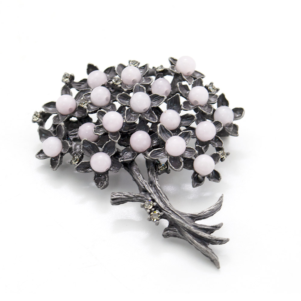 Фото товара брошь "букет малый" розовый кварц а0156