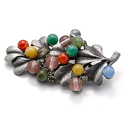 Брошь "Магия цветов" микс камней А0090