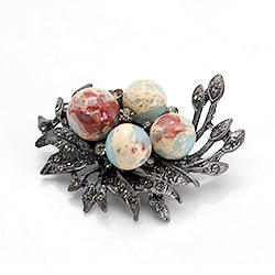 Брошь "Куст" варисцит А0177