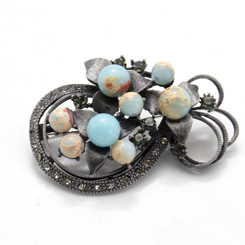 Фото товара брошь "бутоньерка со стразами" варисцит а0081