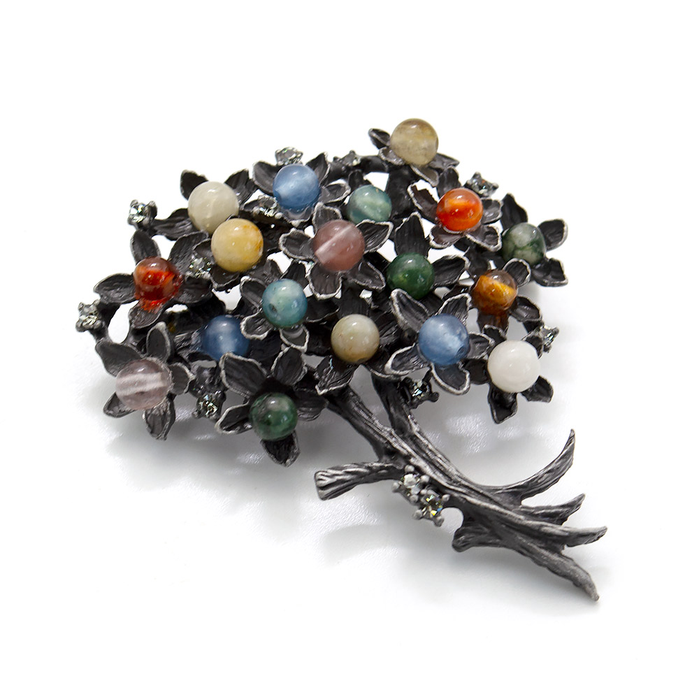 Фото товара брошь "букет малый" микс камней а0156