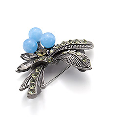 Брошь "Букет 3 шарика" голубой кварц А0425