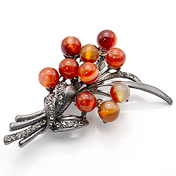 Фото товара брошь "букет" 10 шариков сердолик а0169