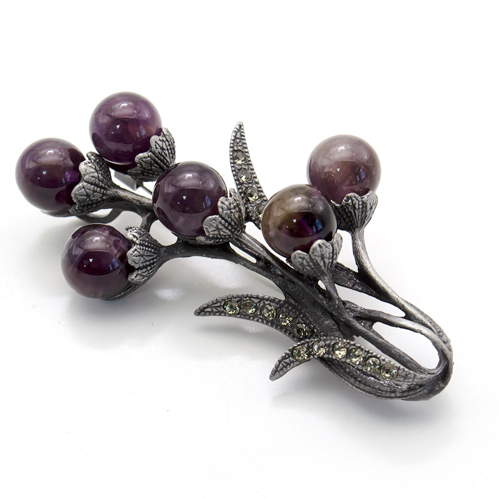 Фото товара брошь "тюльпан" аметист а 0142