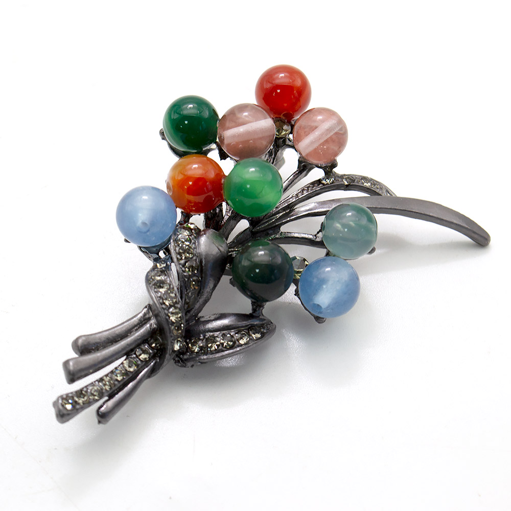 Фото товара брошь "букет" 10 шариков микс камней а0169