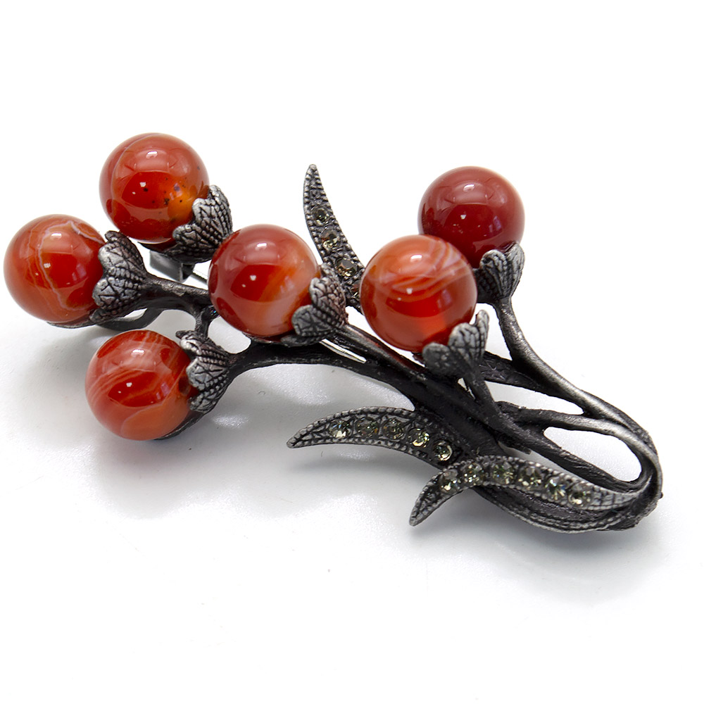 Фото товара брошь "тюльпан" сердолик а0142