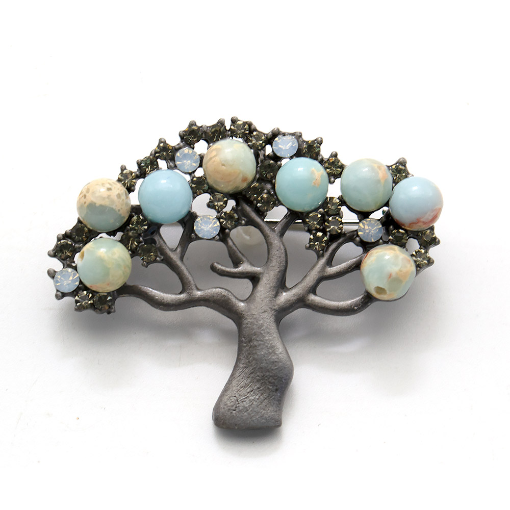 Фото товара брошь - подвеска "дерево малое" варисцит а0077