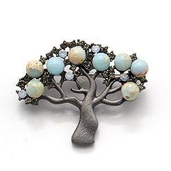 Брошь - подвеска "Дерево малое" варисцит А0077
