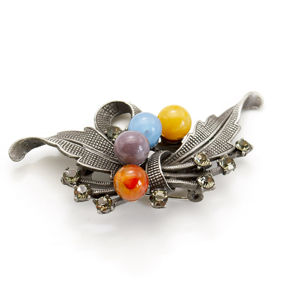 Фото товара брошь "бант 4 камня" микс камней а0125