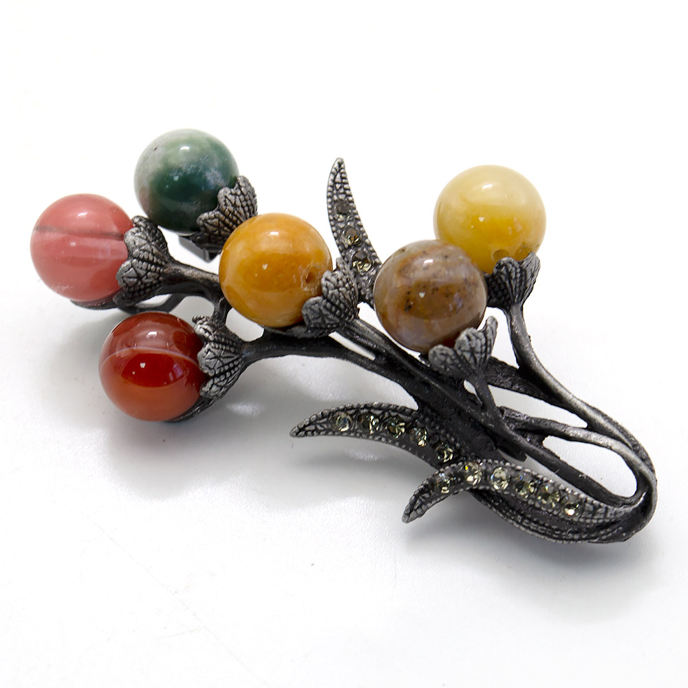 Фото товара брошь "тюльпан" микс камней а0142