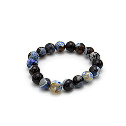 Браслет агат мозаика синий 10 мм