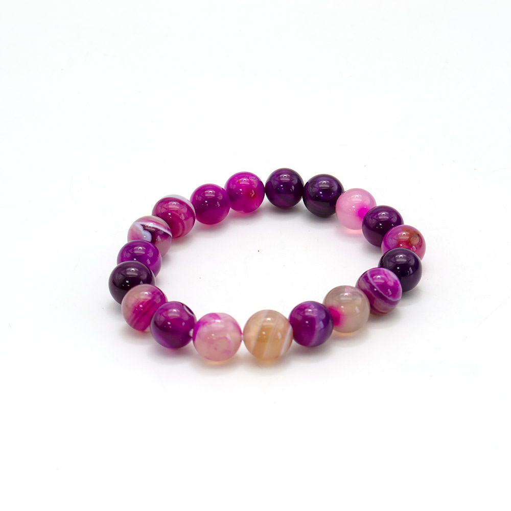 Фото товара браслет из агата тёмная фуксия шар 10 мм