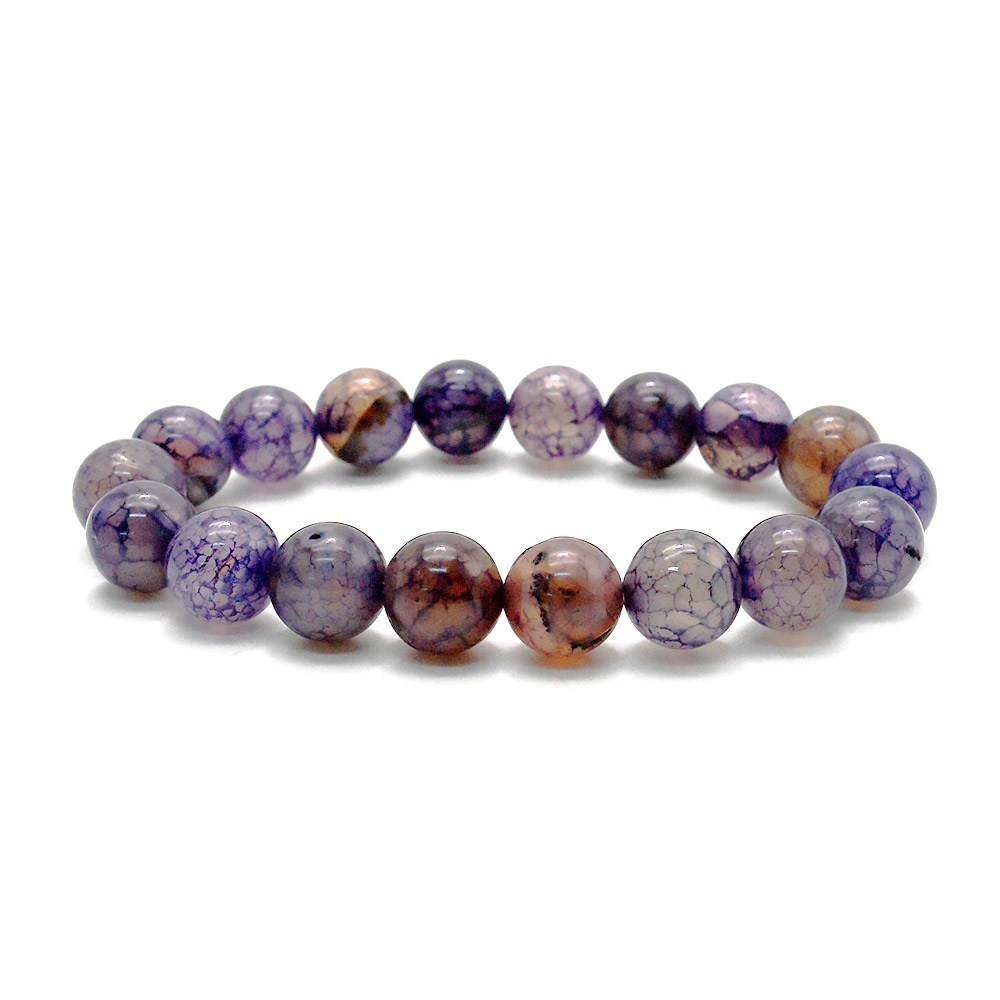 Фото товара браслет из агата кракле фиолетовый 10 мм