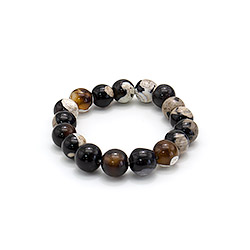 Браслет агат мозаика коричневый 12мм