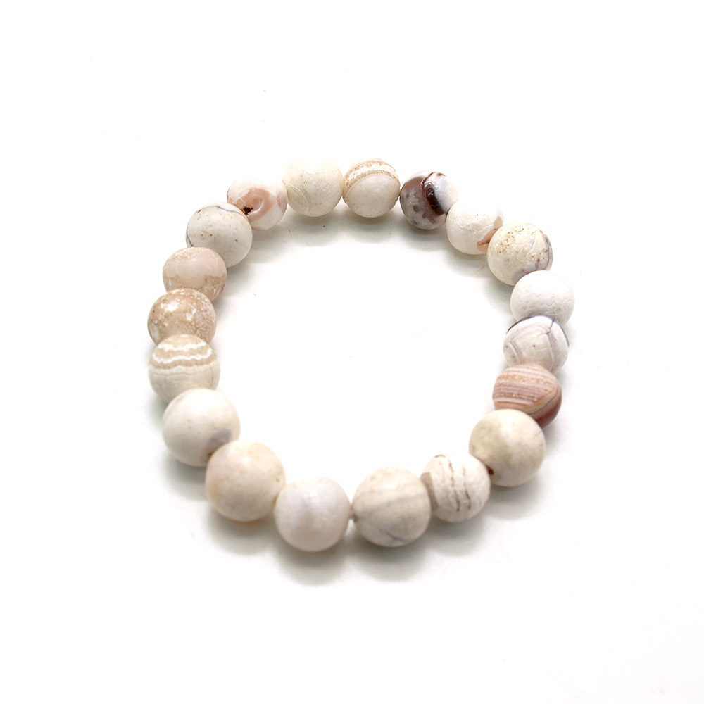 Фото товара браслет из агата мозаика молочный шар 10 мм