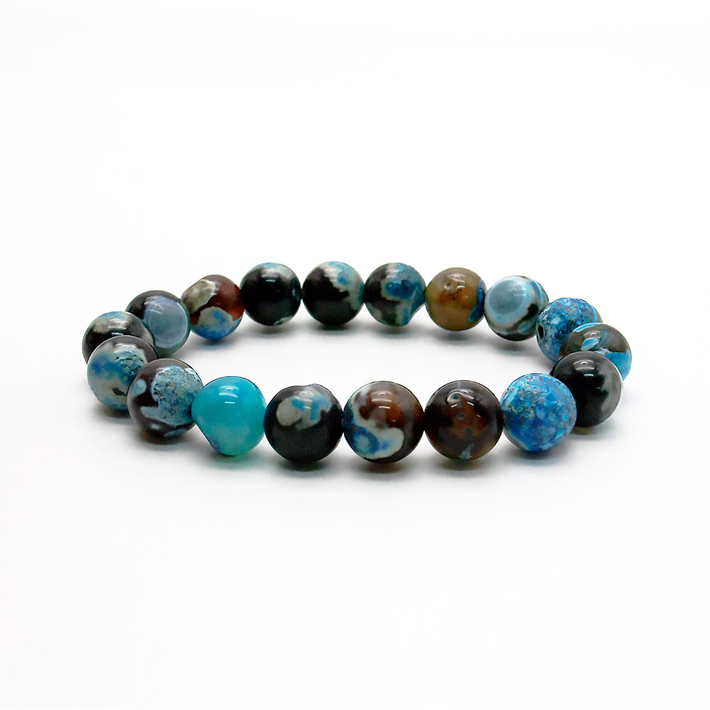 Браслет из агата мозаика лазурный 10мм