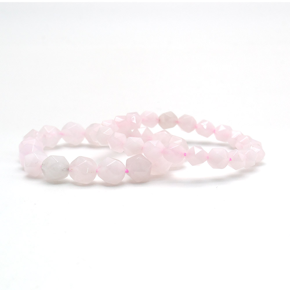 Фото товара браслет из розового кварца крупная грань