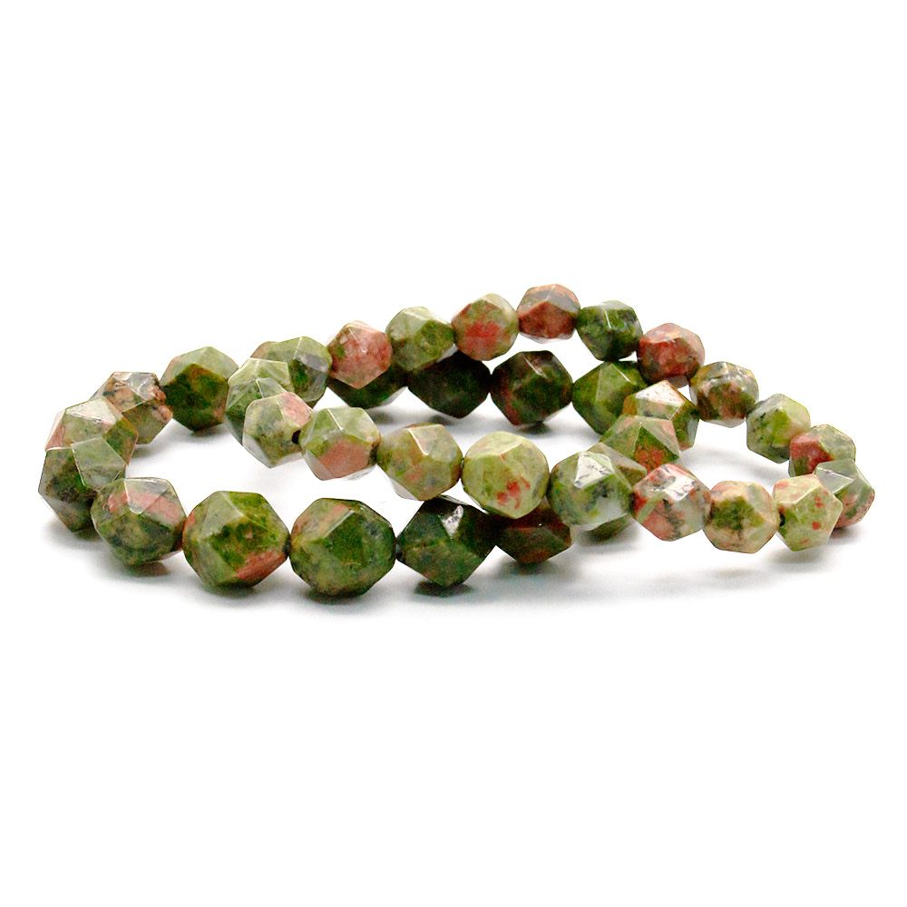 Фото товара браслет из яшмы унакит крупная грань