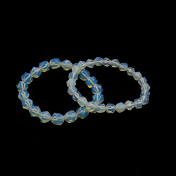 Браслет лунный камень имитация крупная грань