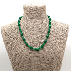 Бусы из агата цвет светлый хризопраз рис 14*10