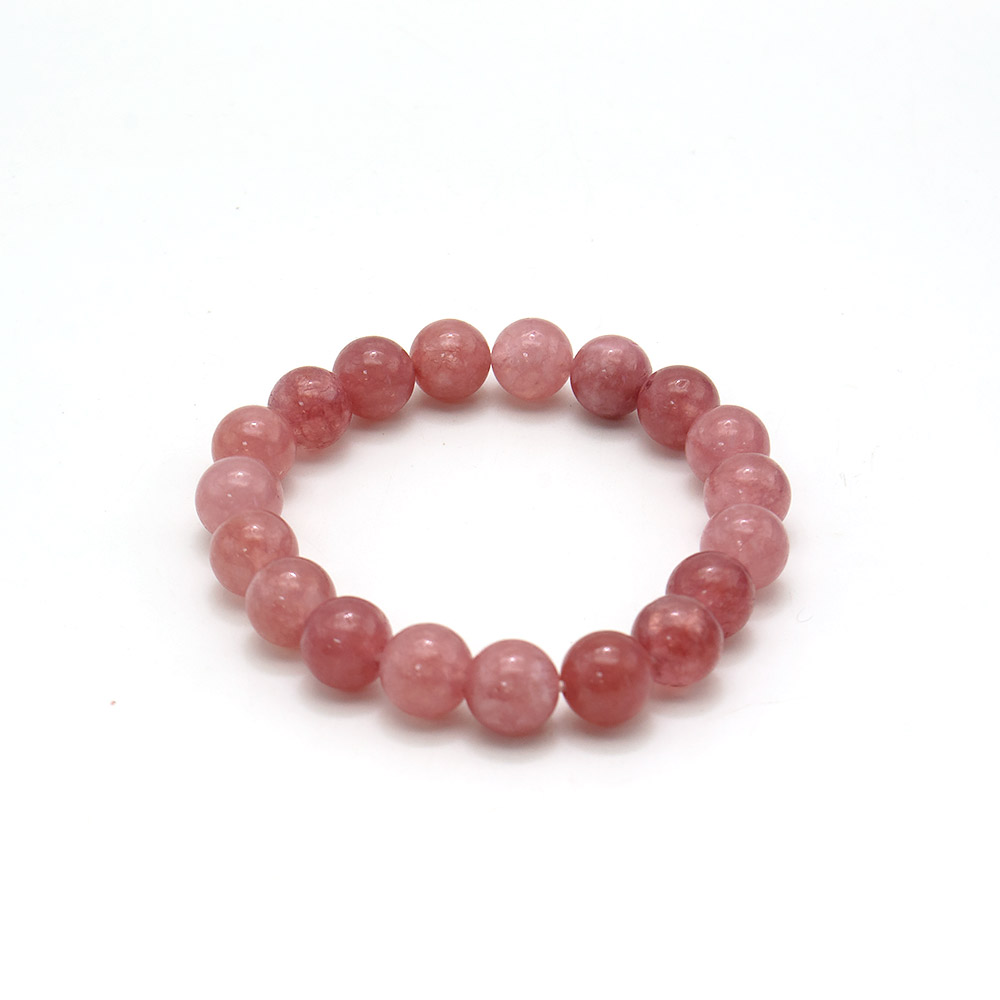 Фото товара браслет из кварца цвет земляничный 10мм