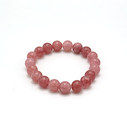 Браслет из кварца цвет земляничный 10мм