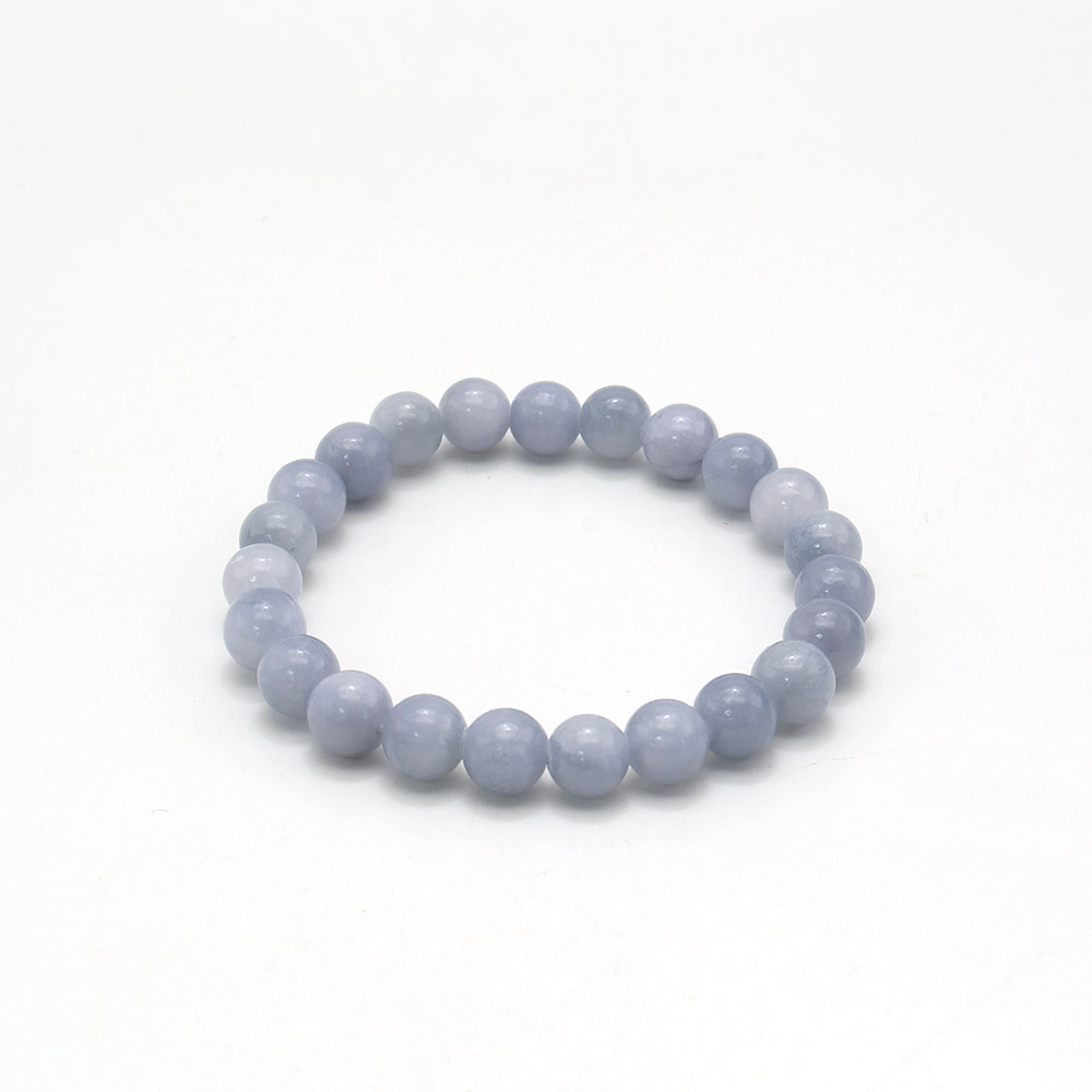 Фото товара браслет из кальцита цвет серо-голубой 8мм