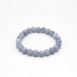 Браслет из кальцита цвет серо-голубой 8мм