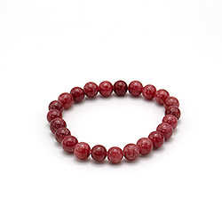 Браслет из кальцита цвет красный 8мм