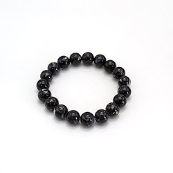 Браслет из мозаики черный с гелиотисом 10мм