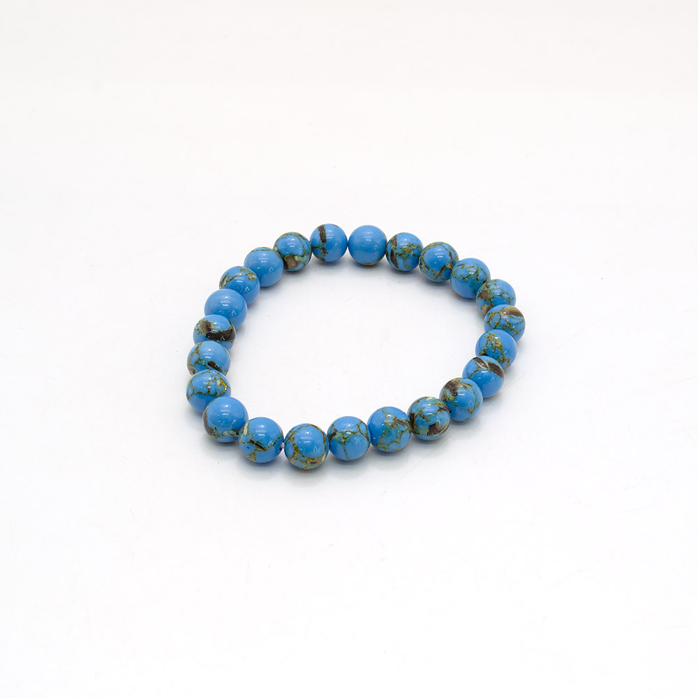 Фото товара браслет из мозаики голубой с гелиотисом шар 8 мм