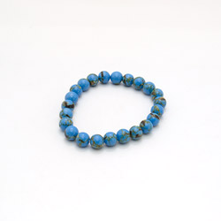 Браслет мозаика голубая с гелиотисом 8мм