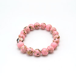 Браслет из мозаики цвет персиковый с гелиотисом 10мм