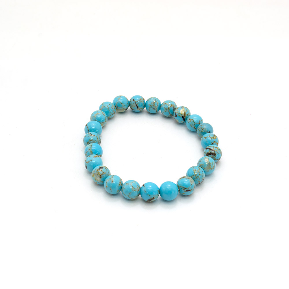 Фото товара браслет мозаика бирюзовая с гелиотисом 8мм