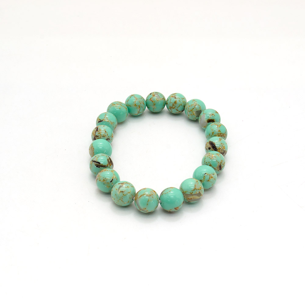 Фото товара браслет мозаика цвет мята с гелиотисом 8мм