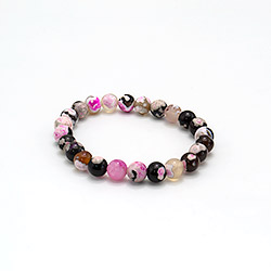 Браслет агат "мозаика" розовый 8мм